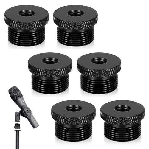 6 Pcs Mic Stand Adapter, 1/4 Female to 5/8 Male Screw Adapter | Microphone Stands AdaptersThread Tripod Screw Adapters for Microphone Stand Mount to Camera Tripod