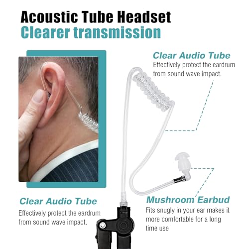 Accessoryway 2 Pin Acoustic Tube Earpiece with PTT Mic Radio Headset for ICOM IC-F4011 IC-F3011 IC-F3001 IC-F4001 IC-F3013 IC-F1000 IC-F2000 IC-F3 IC-F4 IC-F24S IC-F43TR Two Way Radio
