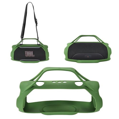 Silicone Cover for JBL Xtreme 5 Portable Bluetooth Speaker,Black/Blue/Green | Soft Skin Sleeve Protective Carrying Case with Handle - color: green
