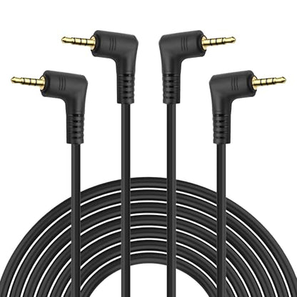 MEIRIYFA 2.5mm TRRS Male to Male Audio Extension Cable 90 Degree Angle | 2.5mm TRRS Stereo Audio Plug Adapter Cable for Smartphone, Headphone, MP3 Player, Recorder, Camera (2PCS, 1.8M) (TRRS)