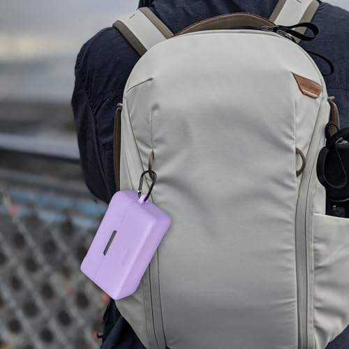 Geekria for Creators Microphone Case Cover Compatible with DJI Mic 2 Charging Case, Mic Silicone Protective Case Skin, Soft Microphone Travel Charging Case Sleeve (Purple) - color: Purple