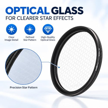GREEN.L 40.5mm Star Filter Kit, 4/6/8 Point Rotatable Starburst Set - size: 40.5mm