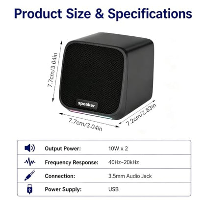 Computer Speakers USB-A Powered Wired Stereo Desktop Speakers with 3.5mm Aux Plug No Bluetooth for PC Laptop 2026, Brown - color: Brown