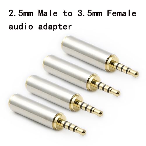 3.5mm Female to 2.5mm Male Audio Adapter Converter Headphone 2.5mm to 3.5mm 3 Ring Jack Stereo or Mono 4 Pack - color: 4 Pack Audio Adapter