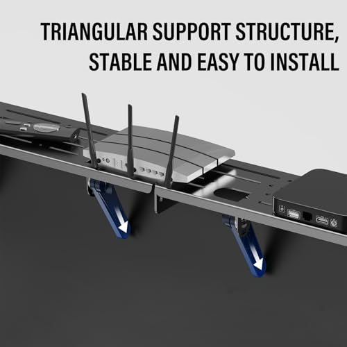 CABTE Adjustable Steel TV Top Shelf for Soundbar, Soundbar Stand | No Drilling Universal Soundbar Mount ,Game Console, Cable Box, Router Shelves (34.65 x 4.33 inch) - style: 34.65 x 4.33 inch