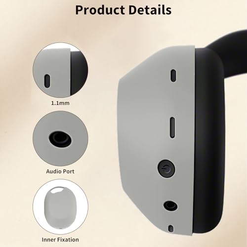 for Sony WH-1000XM6 Case Cover, 3 Sets Silicone Sweat Cover, KONXISA Eeadphones Protective Case for WH-1000XM6 Earpad/Ear/Headband Shell Protector, Washable Sweatproof, Platinum Silver - color: Platinum Silver