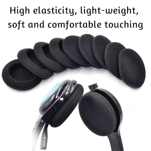 20 Pack Ear Cushions Foam Replacement for Plantronics Headphones Most Standard Size Office Telephone Headsets H251 H251N H261 H261N H351 H351N H361 H361N Headset Disposable Covers, Black