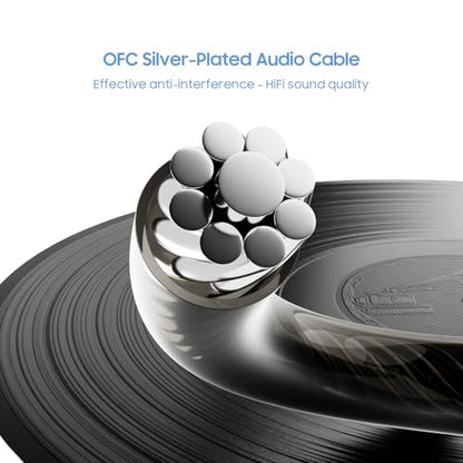BASN SC100 IEM Silver-Plated MMCX Cable, 150cm OFC Wired Cable for in-Ear Monitors - Compatible with BASN Bsinger, Bmaster Series (SC100-MMCX-Black) - color: SC Black