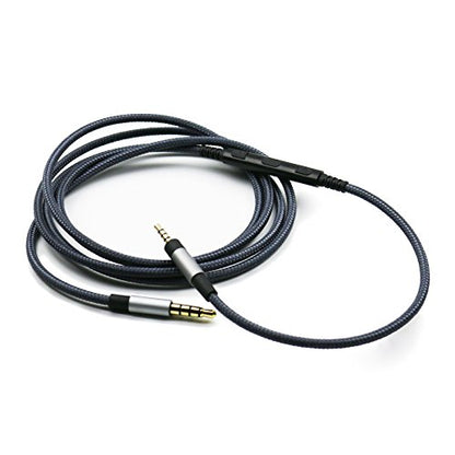 Replacement Audio Cable Compatible with Sennheiser Momentum 4, PXC550, PXC550-II, PXC480, ACCENTUM Plus Headphone, Remote Volume Control Mic Compatible with iPhone