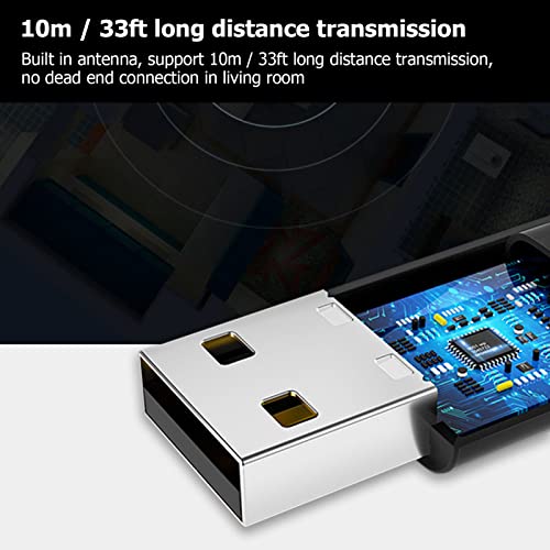 Yunseity LE502 BT 5.3 Transmitter, Low Latency Wireless Sound Transmitter for Dual Speakers or Headphones with aptX Adaptive Support, Compatible for