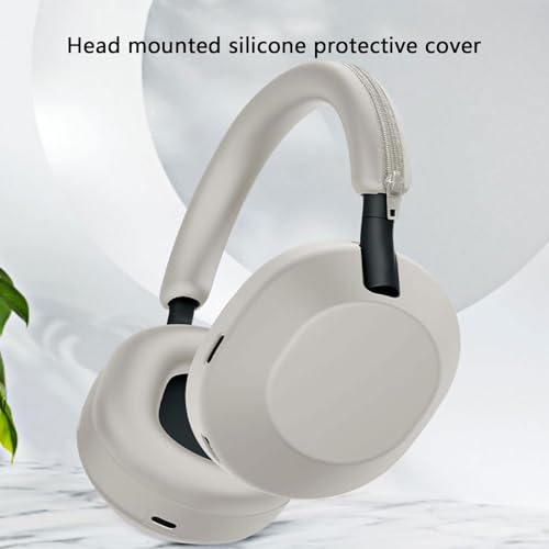 Silicone Headphones Headband Covers Replacement Headband Sleeve with Zippers for WH1000XM6 Headsets Silicone Headphone Cushion - color: Navy Blue