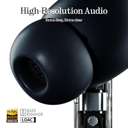 Nothing Ear (a) Wireless Earbuds, 45dB Hybrid Noise Cancelling Earbuds, Hi-Res Audio, Advanced Equaliser, Dual Connect, 6 Mics, 42.5H Playtime Ear Buds Wireless Bluetooth, Black - color: Black