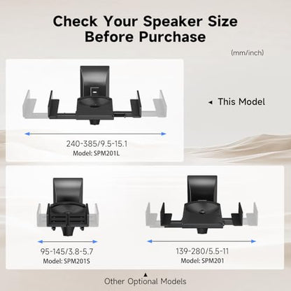 suptek Large Dual Side Clamping Bookshelf Speaker Wall Mounting Bracket for Large Surrounding Sound Speakers, Hold up to 55lbs Black SPM201LB - size: Large--black