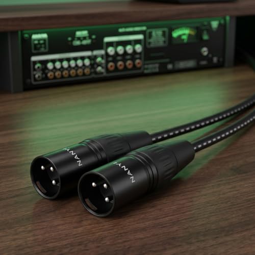 NANYI XLR Male to 2 Male Y-Splitter Mic Cable, 3-Pin, Patch Cord, 1.6ft - size: XLR Male To 2Male-1.6FT