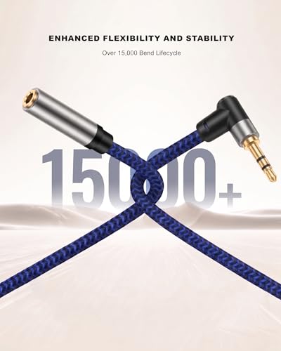 3.5mm Male to Female Stereo Audio Extension Cable 25FT, Blue - size: 25FT