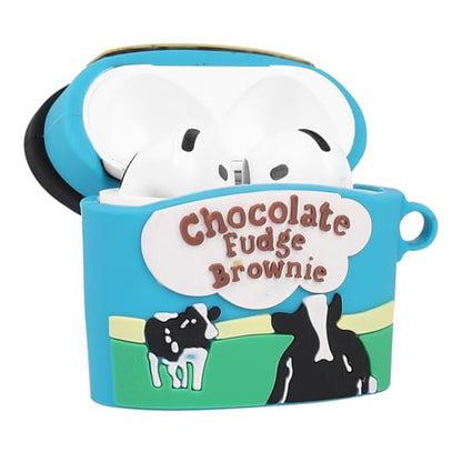 Cute Case for AirPods 4th Generation, for AirPods 4 Wireless Earbuds, XMBYGY Silicone Cartoon Charging Case Shockproof Protective Headphones Cover with Carabiner for Man Woman Teen - color: BJR