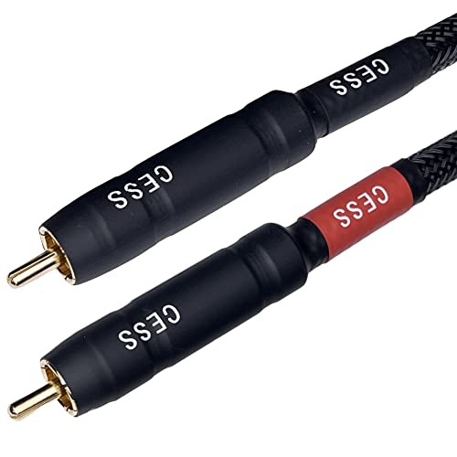 CNCESS Braided RCA Male to Male Stereo Patch Cable, 6 in, 2-Pack - size: 6 Inches
