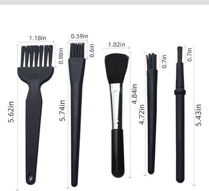 5-Piece Keyboard Cleaning Brush Set - Anti-Static Dusting Brushes for Computer, Laptop, Car Interior & Small Electronics - Portable Mini Brushes with Plastic Handle