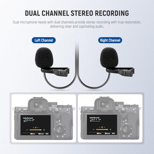 NEEWER 2m Wired Dual Lavalier Microphones with 4m Extension Cable, Mini Clip On Omnidirectional Condenser Lapel Lav Mic 3.5mm TRS for DSLR Mirrorless Camera Camcorder Interview Vlog, LM3 - style: LM3(1-Pack)w/3.5mm TRS Plug