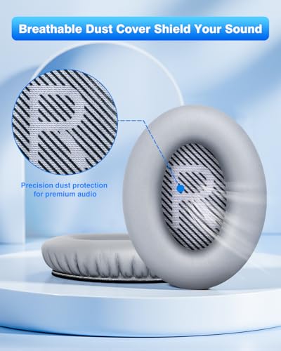 Earpads for Bose Quiet Comfort QC 35 / QC35 ii / QC25 / QC15 Headphone - color: Lifht Grey