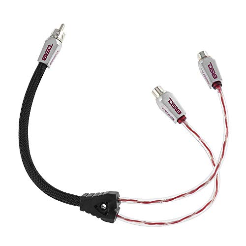 DS18 HQRCA-2F1MRD Red RCA Y Adapter or Splitter Connectors Extension Cord 1-Male RCA to 2-Female RCA to Connect a subwoofer or Amplifier to a TV, CD Player, DVD Player - style: RCA - 2 x Female to 1 x Male (Red)