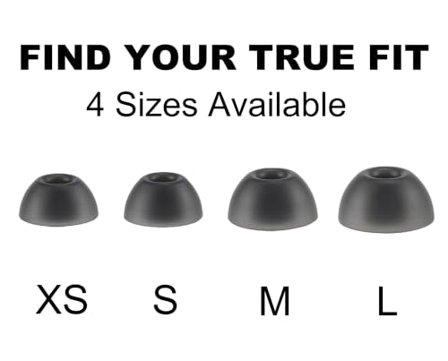 Replacement Ear Tips Compatible with Sony LinkBuds Fit Earbuds | Soft Silicone Eartips with Portable Storage Box (8 Pairs, Black, XS/S/M/L)