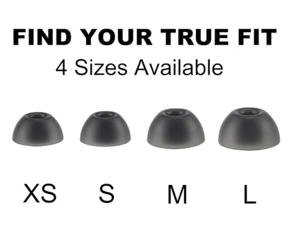 Replacement Ear Tips Compatible with Sony LinkBuds Fit Earbuds | Soft Silicone Eartips with Portable Storage Box (8 Pairs, Black, XS/S/M/L)