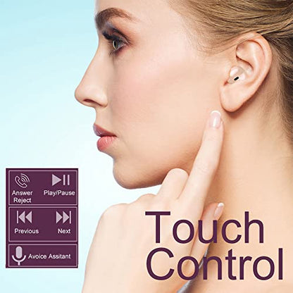 Invisible Mini Wireless Bluetooth Single Earbuds, Small Semi in-Ear Earbuds for Work & Daily Use, Touch Control, Lightweight for Music & Audiobooks - color: Single-Nude