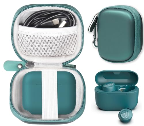 Case for Lab Go Pop+, Go Air Pop, Air Tones+/ Tones, JBuds Mini True Wireless Earbuds, Compact Organizer for The Charger case and Charger Cord (Green) - color: Green