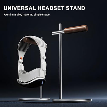Oak Headphone Stand, Wood Headset Stand for Desk, Universal Holder for Airpods max, Bose, Beats, Gaming, Apple Vision Pro, VR Display Stand (Silver) - color: Silver