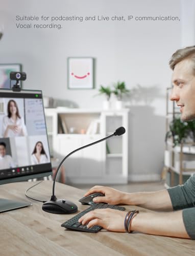FIFINE USB Computer Microphone, Plug &Play Desktop Condenser PC Laptop Mic,Mute Button with LED Indicator, Compatible with Windows/Mac, Ideal for YouTube,Zoom,Recording,Twitch Games(K054)