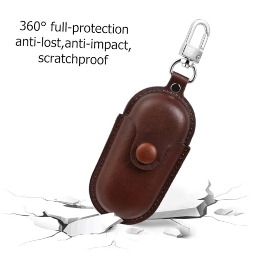 Uonlytech Portable Earphone Holder Case for in-Ear Headphones, Dustproof Waterproof Storage Bag, Dark Brown Protective Cover for Travel and Camping