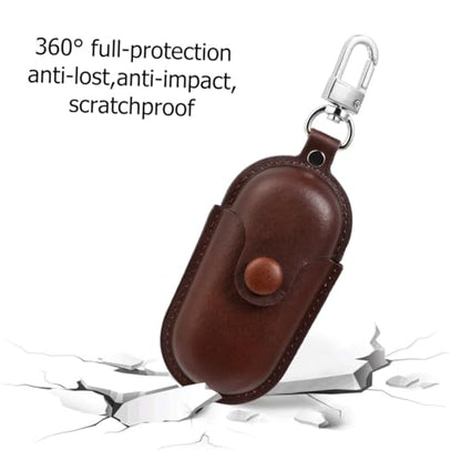 Uonlytech Portable Earphone Holder Case for in-Ear Headphones, Dustproof Waterproof Storage Bag, Dark Brown Protective Cover for Travel and Camping