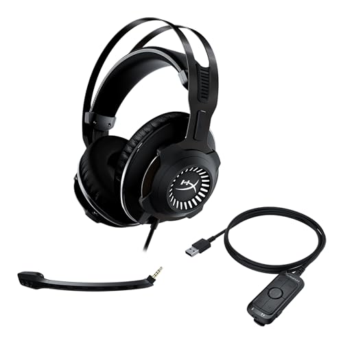 HyperX Cloud Revolver - Gaming Headset with HyperX 7.1 Surround Sound, Signature Memory Foam, Premium Leatherette, Steel Frame, Detachable noise-cancellation microphone