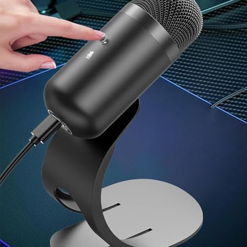 Zopsc USB PC Microphone, Omnidirectional Sound Plug and Play with One Touch Mute, Smart Chip for Gaming Streaming Computer
