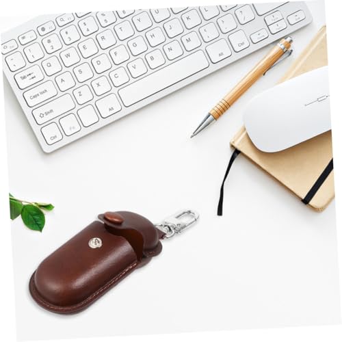 KALLORY Earbuds Storage Bag for in-Ear Headphones 3I, Waterproof Holder with Anti-Lost Scratch-Proof Dark Brown Cover for Travel and Daily Use