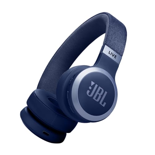 JBL Live 670NC Wireless On-Ear Headphones, Adaptive NC - Blue | Bluetooth Headphones With Surround Sound, up to 65H Battery Life, Fast Charging, Built-In Mic, Voice Assistant, Foldable - color: Blue
