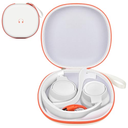 Comecase Headphone Case for JBL Tune 770NC，for JBL Live, 770NC, 660NC, 650B | Adjustable Divider, Cable Space and Carry Handle for Commuting, Gym and Travel, Students and Music Lovers, Case Only - White - color: White