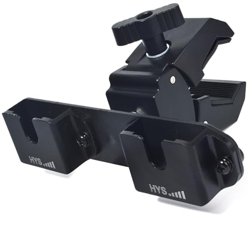 HYS Clamping Mechanism for the Handheld CB Radio/Marine Radio/Walkie Talkie/ Mobile Radio Shoulder Speaker Mic is Strong and the Quick-Release,Belt Clip& Round Knob Holder Base - style: HYSZ10AA