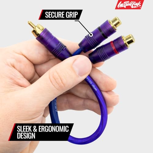 Install Link RCA Y Adapter Cable, 1-Male to 2-Female Splitter, 2-Pack (OFC) | Pure OFC Copper, 1ft, Feeds One Stereo Signal to Two Components, for Subwoofer, Home Theater, Car Audio Amplifier, Studio - color: Frosted Purple, size: 1-Male to 2-Female