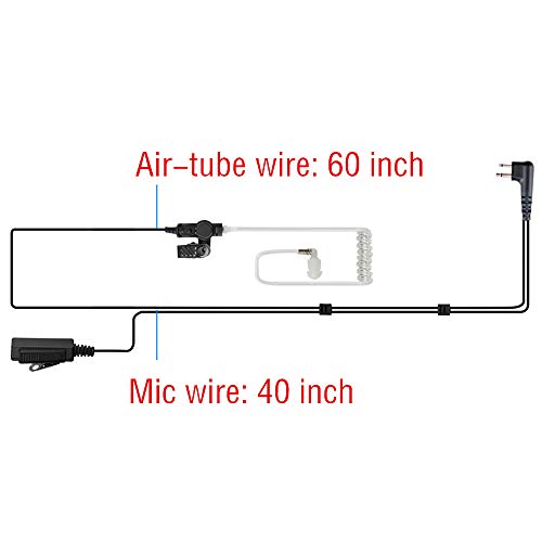 Walkie Talkie earpiece with Mic for M0torola Radio (Pack of 2) | 2 Pin Headset Compatible with GP300 CP200 CLS1110 RDU4100 RMU2040 RMU2080D HKLN4604 HKLN4599