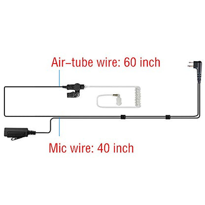 Walkie Talkie earpiece with Mic for M0torola Radio (Pack of 2) | 2 Pin Headset Compatible with GP300 CP200 CLS1110 RDU4100 RMU2040 RMU2080D HKLN4604 HKLN4599