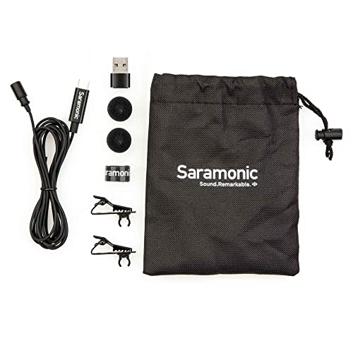 Saramonic LavMicro-U USB C Lavalier Microphone for iPhone 15, iPad, Android, Omnidirectional Condenser Lapel Mic for Vlogging, Interviews, YouTube, TikTok