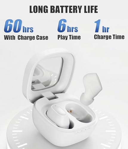 Wireless Earbuds, Bluetooth 5.3 Headphones with Semi-Transparent Case, 30H Playback LED Power Display, IP54 Waterproof in-Ear Ear buds Built in Mics, Clear Calls Earphones for Sports Workout, White - color: White