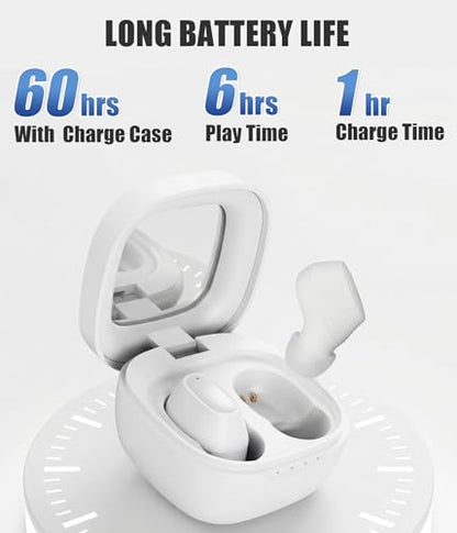 Wireless Earbuds, Bluetooth 5.3 Headphones with Semi-Transparent Case, 30H Playback LED Power Display, IP54 Waterproof in-Ear Ear buds Built in Mics, Clear Calls Earphones for Sports Workout, White - color: White