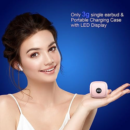 Wireless Earbuds, Bluetooth 5.4 Ear Buds, LED Power Display, 6D Bass Stereo | 4 ENC Noise Cancelling Mic, HiFi Stereo, In-Ear Headphones, 40H Playback Mini Case, IP7 Waterproof Sports, for Android iOS - color: Pink