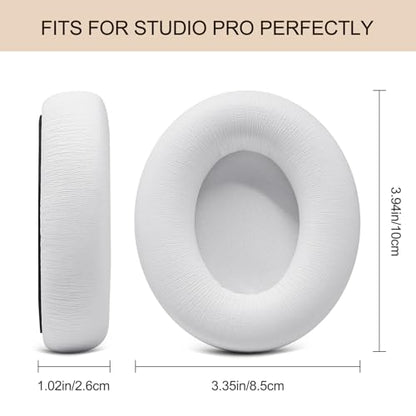 Studio Pro Ear Pads Replacement - GVOEARS Ear Cushions for Beats Studio Pro Wireless Over Ear Headphones, Protein Leather Strong Adhesive (White) - color: White