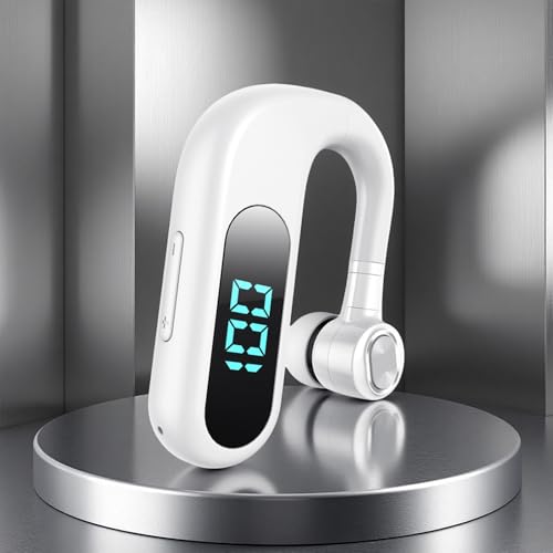 Single Ear Bluetooth Headphone V5.2 Single Noise Cancelling Wireless Earphones, Hands-Free Headset for Truck Drivers/Home/Office Work Left and Right Ear Compatible Painless Wear-V13(White). - color: Single Ear Headphone V13 White