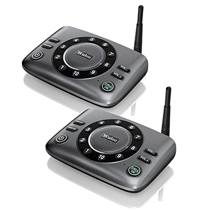Hands-Free Intercoms Wireless for Home Business, Wuloo Upgrade Two Way Audio Intercom System for Elderly, Full Duplex Room to Room Intercom with 5280 ft Range Clear Sound Anti-Interference, Pack of 2 - color: 2 units set