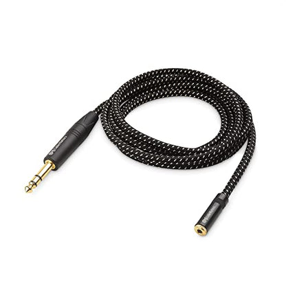 Cable Matters 6.35mm to 3.5mm Headphone Adapter Cable, 6ft | 1/4 Male to 1/8 Female, 3.5mm to 1/4 Adapter, Amp to Headphone Converter, Black - size: 6 ft